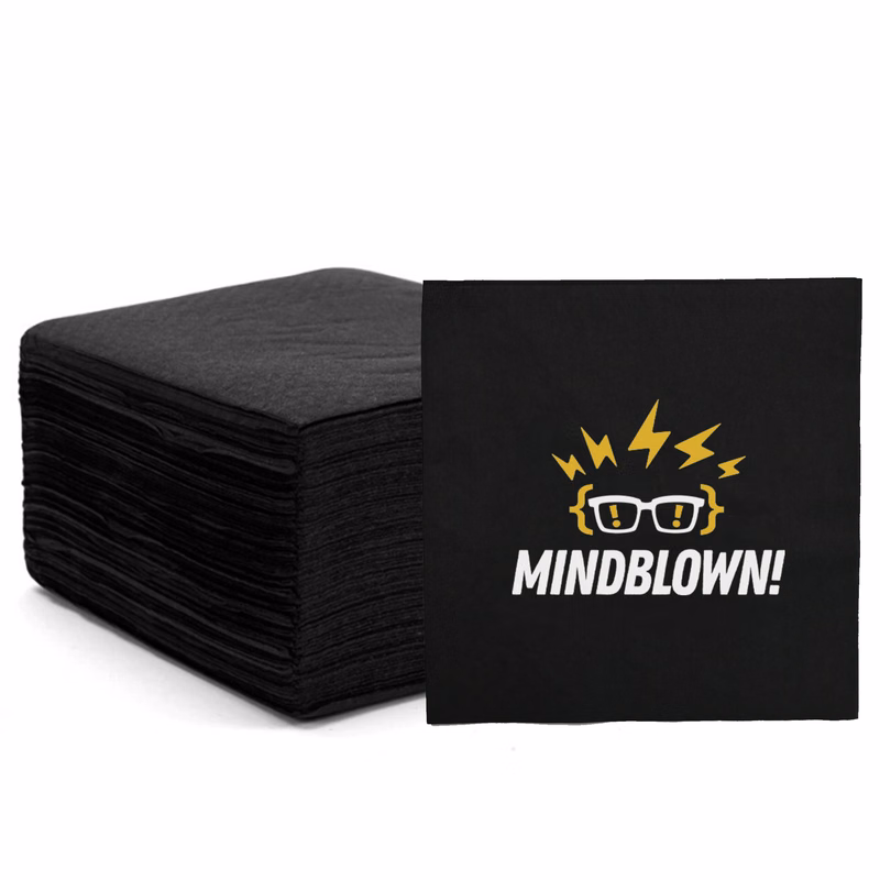 Black Embossed Foil Decorated Deluxe Napkins