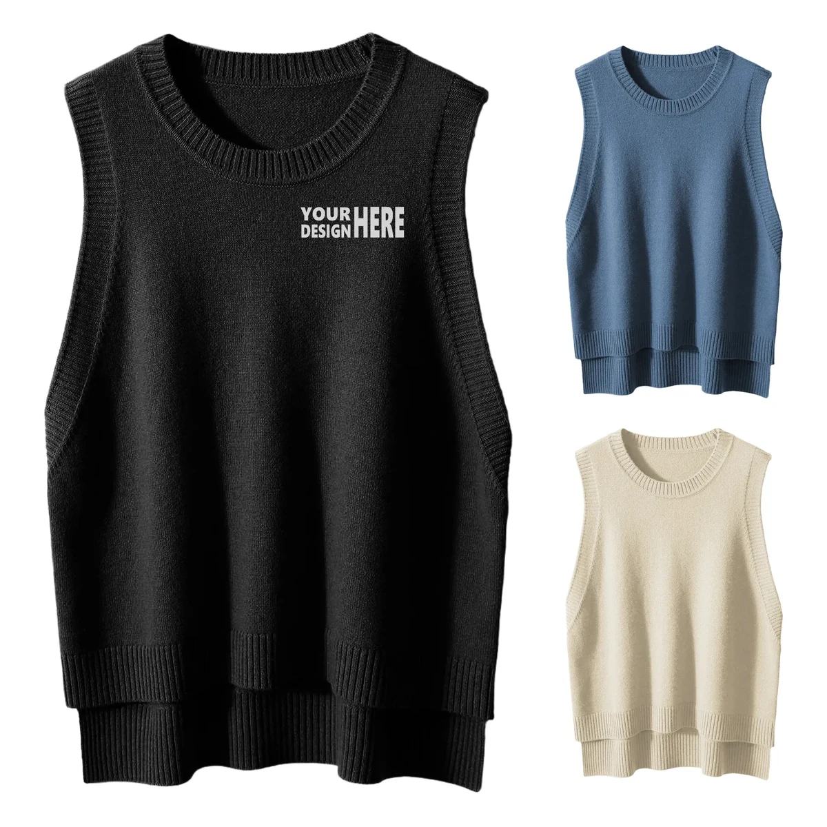Women's Wool Blend Knitted Vest 1