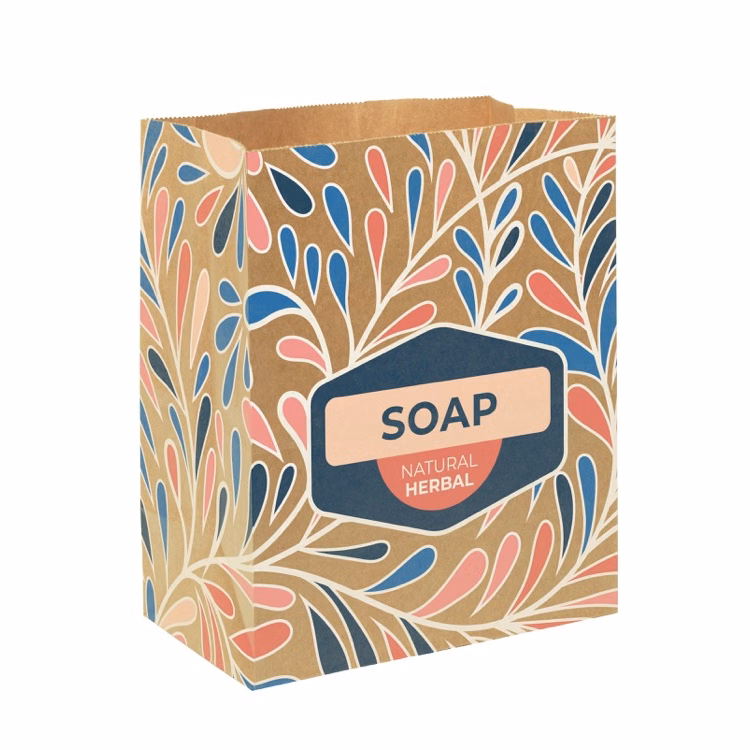 Multi-Sided Full-Color SOS Natural Paper Bag (8.5"x 10.25"x 5")