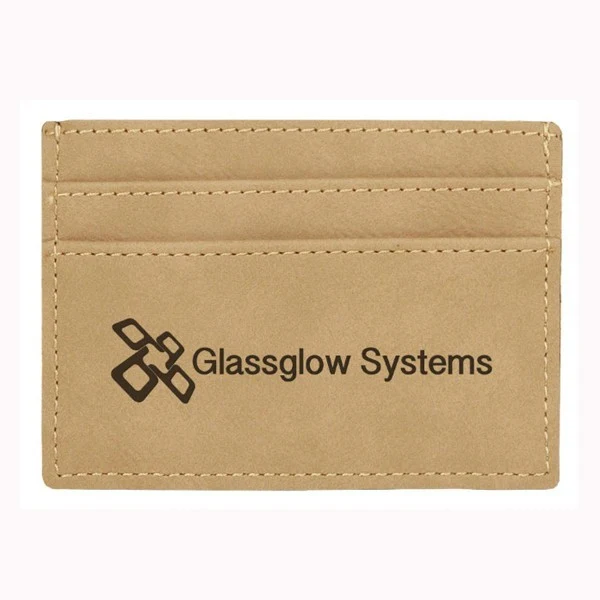 Leatherette Money Clip - Dark Brown Screen Imprint 1