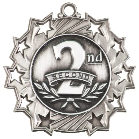 2nd Place Ten Star Medal, 2-1/4" 1