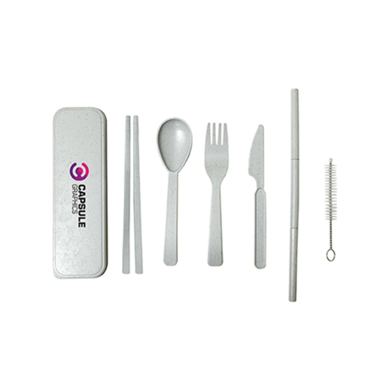 7-in-1 Eco-friendly Wheat Fiber Cutlery Set 1