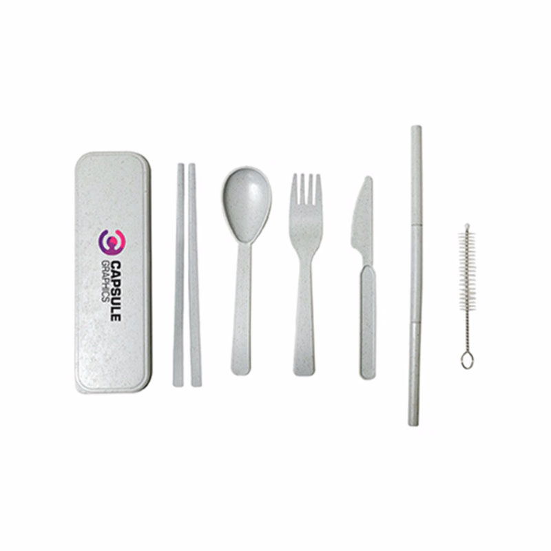 7-in-1 Eco-friendly Wheat Fiber Cutlery Set