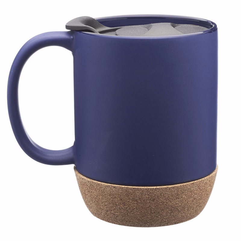 Ceramic Mug with Cork Bottom, 13 oz.