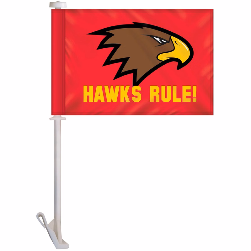 7.5" x 10.5" Single Reverse Digitally Printed Custom Car Flag on a Premium Staff