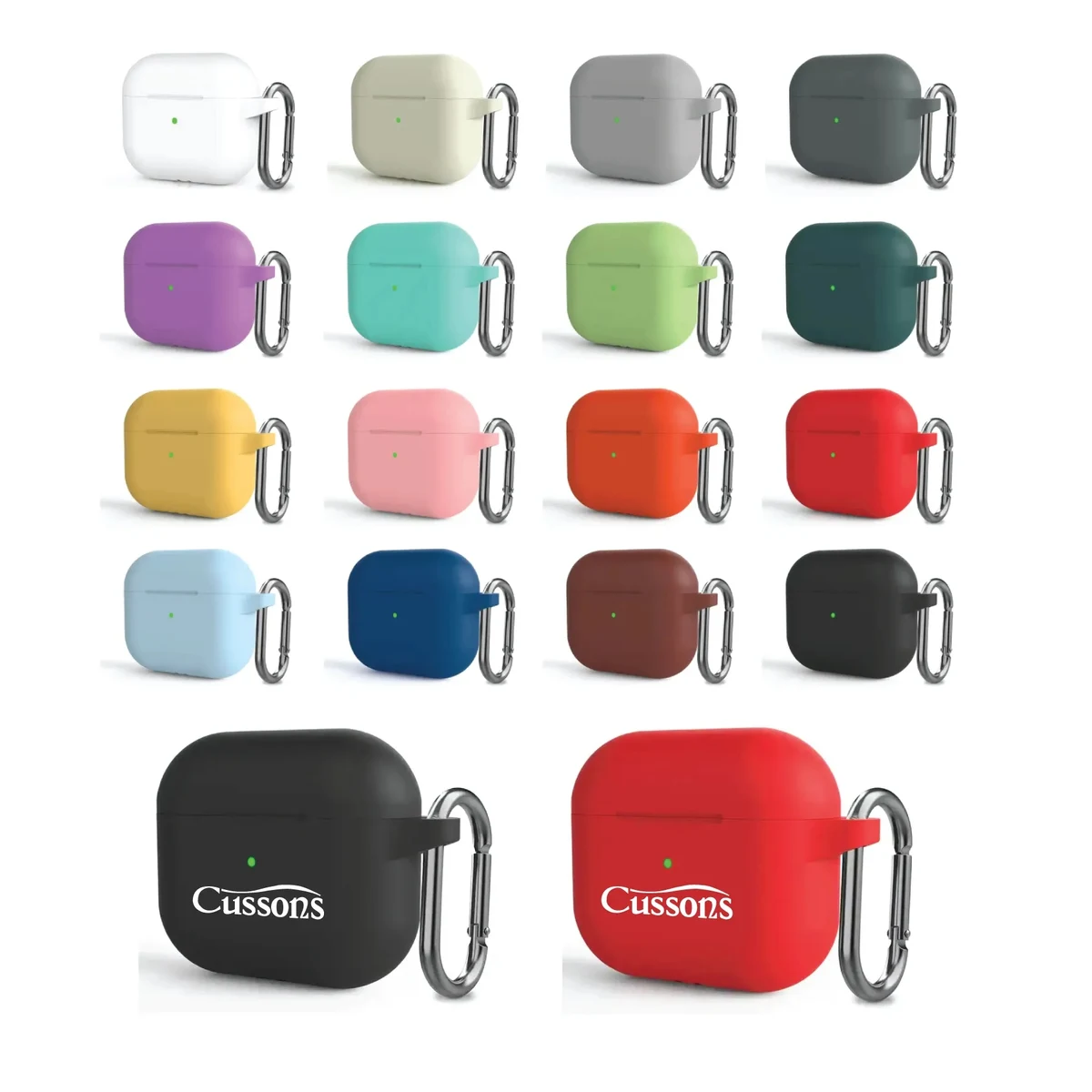 Silicone AirPods Case with Carabiner (2nd or 3rd Gen) 1