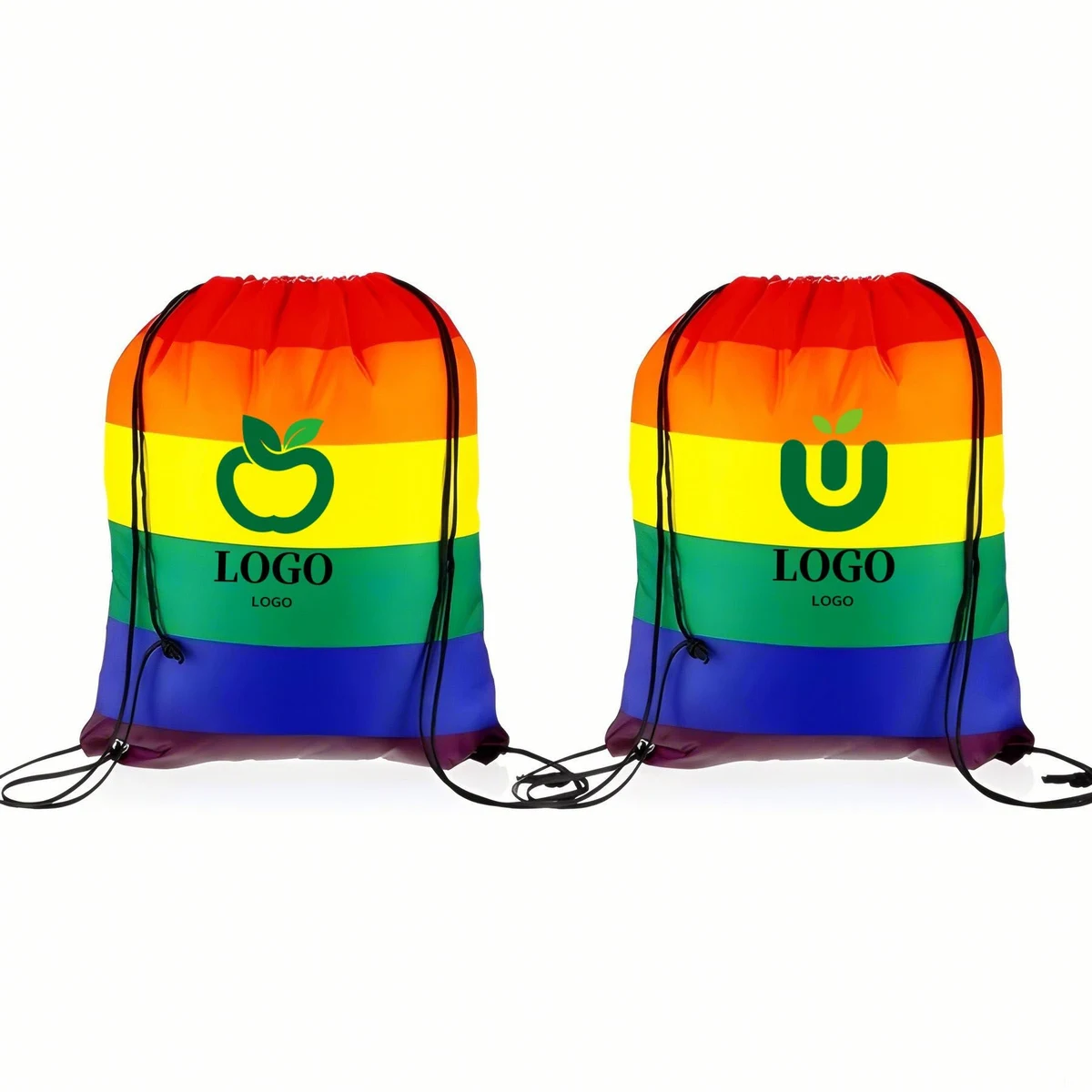 Rainbow Drawstring Bag Bisexual Pride Flag Stripes Backpack 1