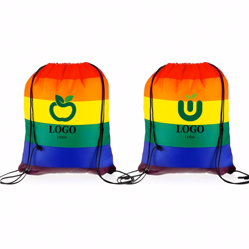 Rainbow Drawstring Bag Bisexual Pride Flag Stripes Backpack