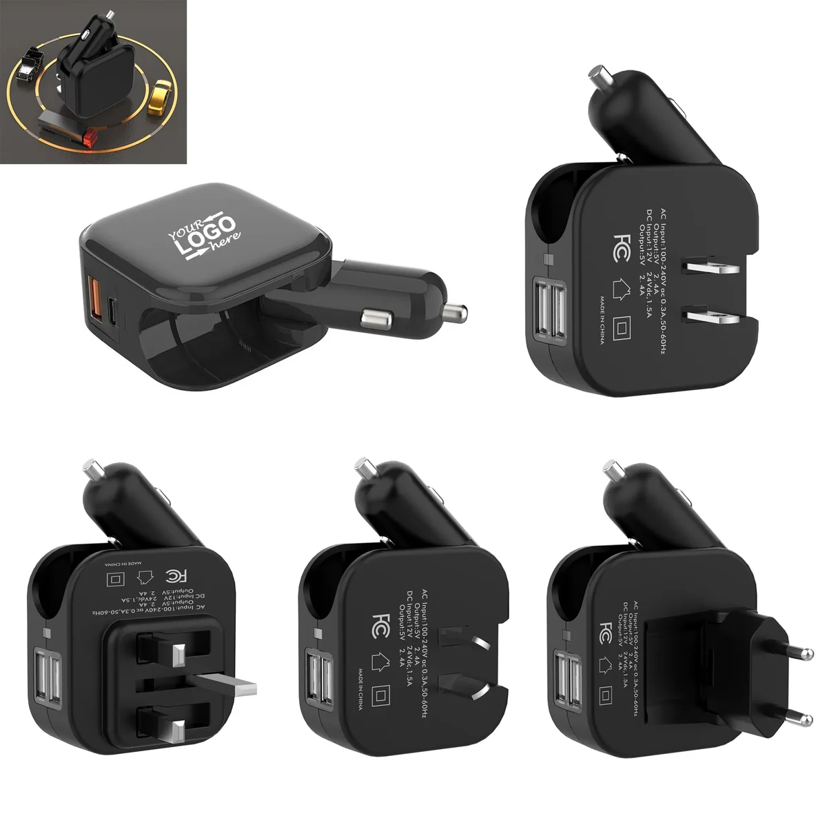 2-in-1 Fast Travel Car Charger 1