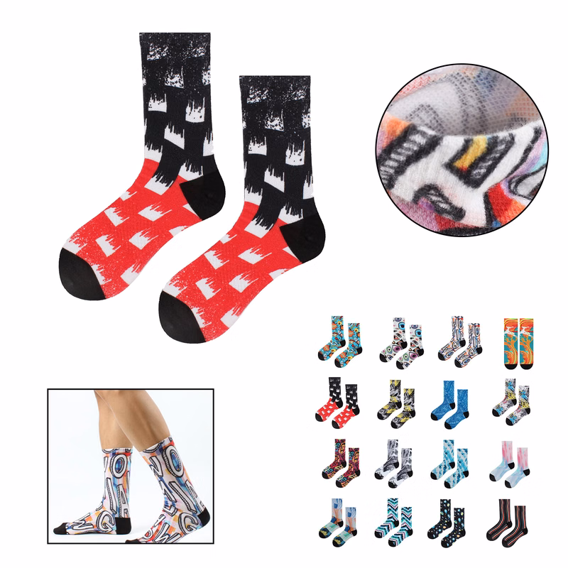 Full Color MOQ 20 Polyester Mid-Calf Socks