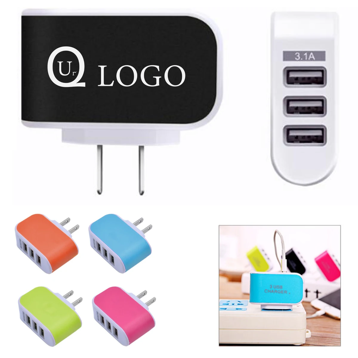 3-Port Usb Wall Charger 1