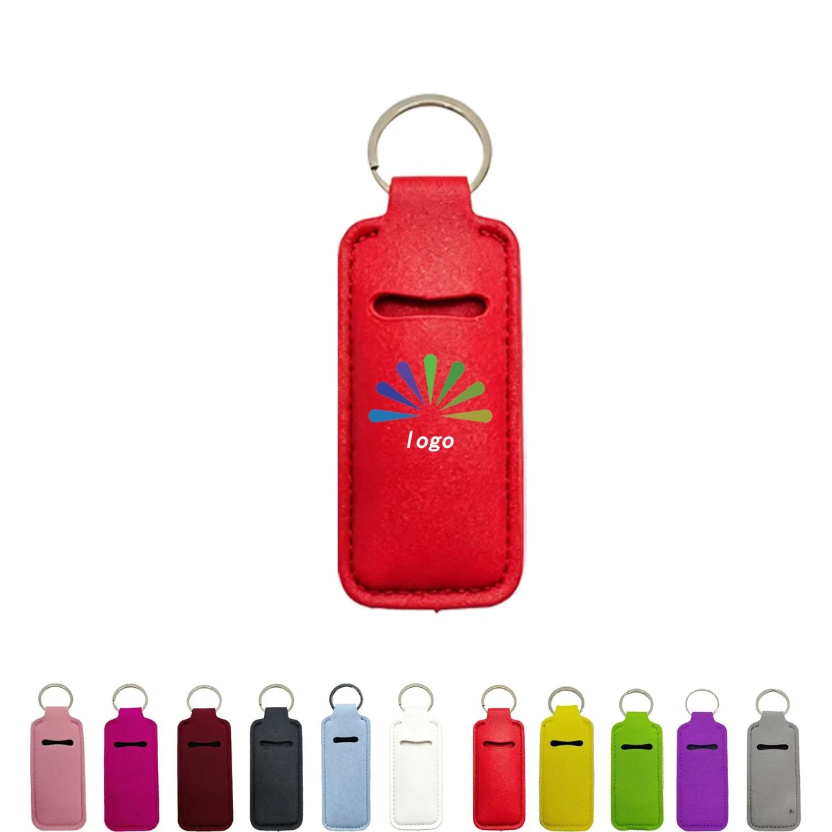Neoprene Lip Balm Holder With Split Key Ring 1
