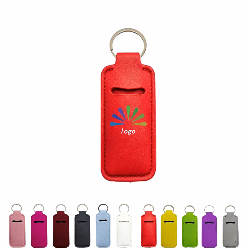 Neoprene Lip Balm Holder With Split Key Ring