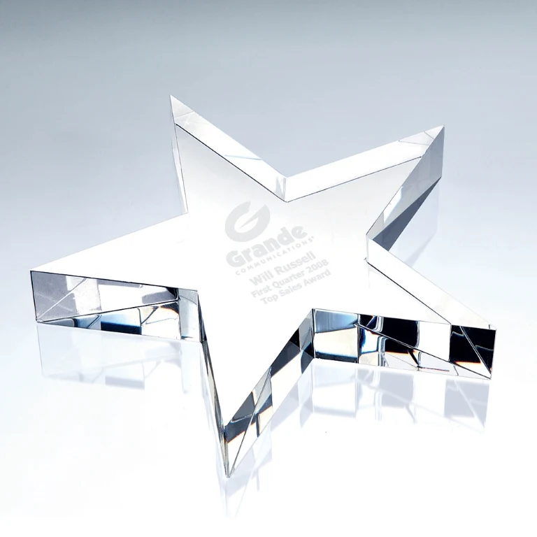 Flat Star Optic Crystal Award - Large 1