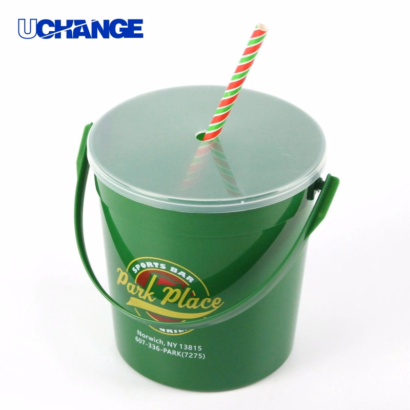 32oz Plastic Drink Bucket with Cover for Parties