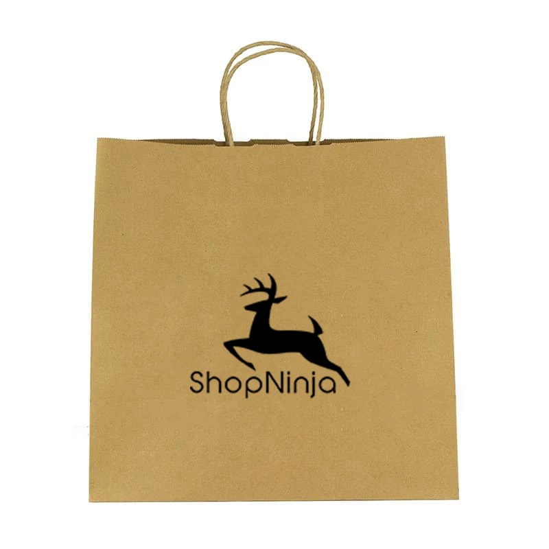 Kraft Paper Brown Shopping Bag - 10" x 10" 1