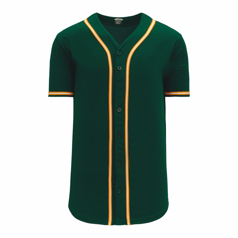 Full Button Baseball Jerseys BA5500-OAK-G01