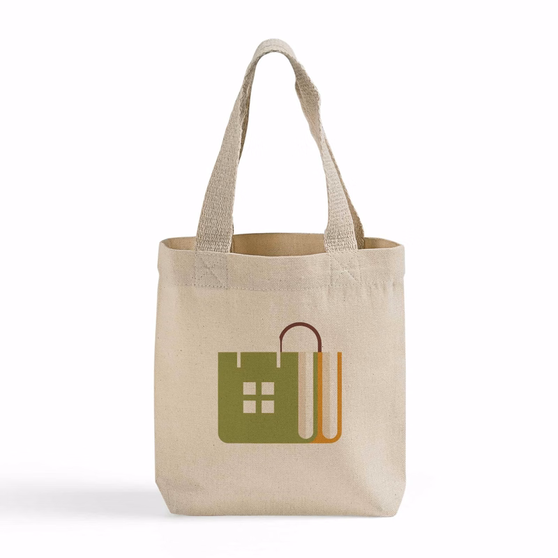 8" Mini Canvas Tote Bag