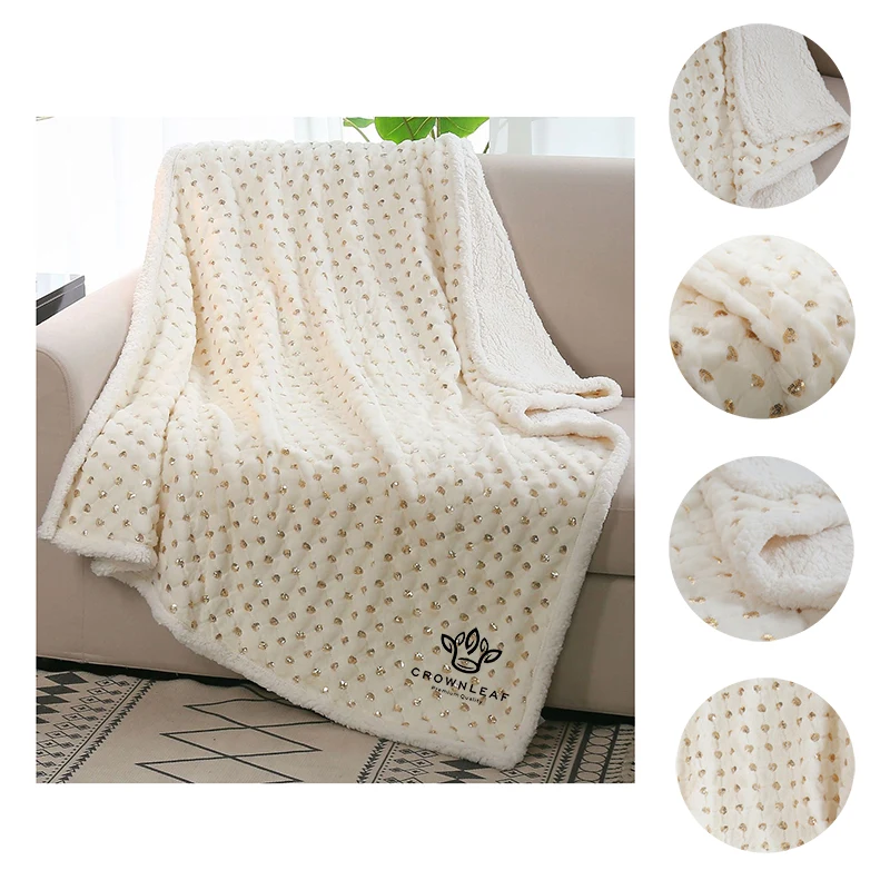 100% Polyester Jacquard Sherpa Star Sequins Blanket 1