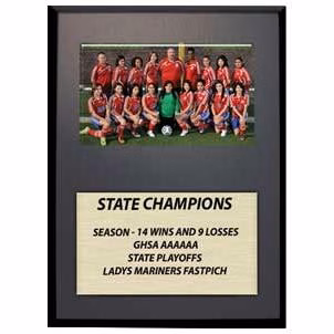 Plaque: 12x15" Black Matte Finish, 10x8" Photo cov