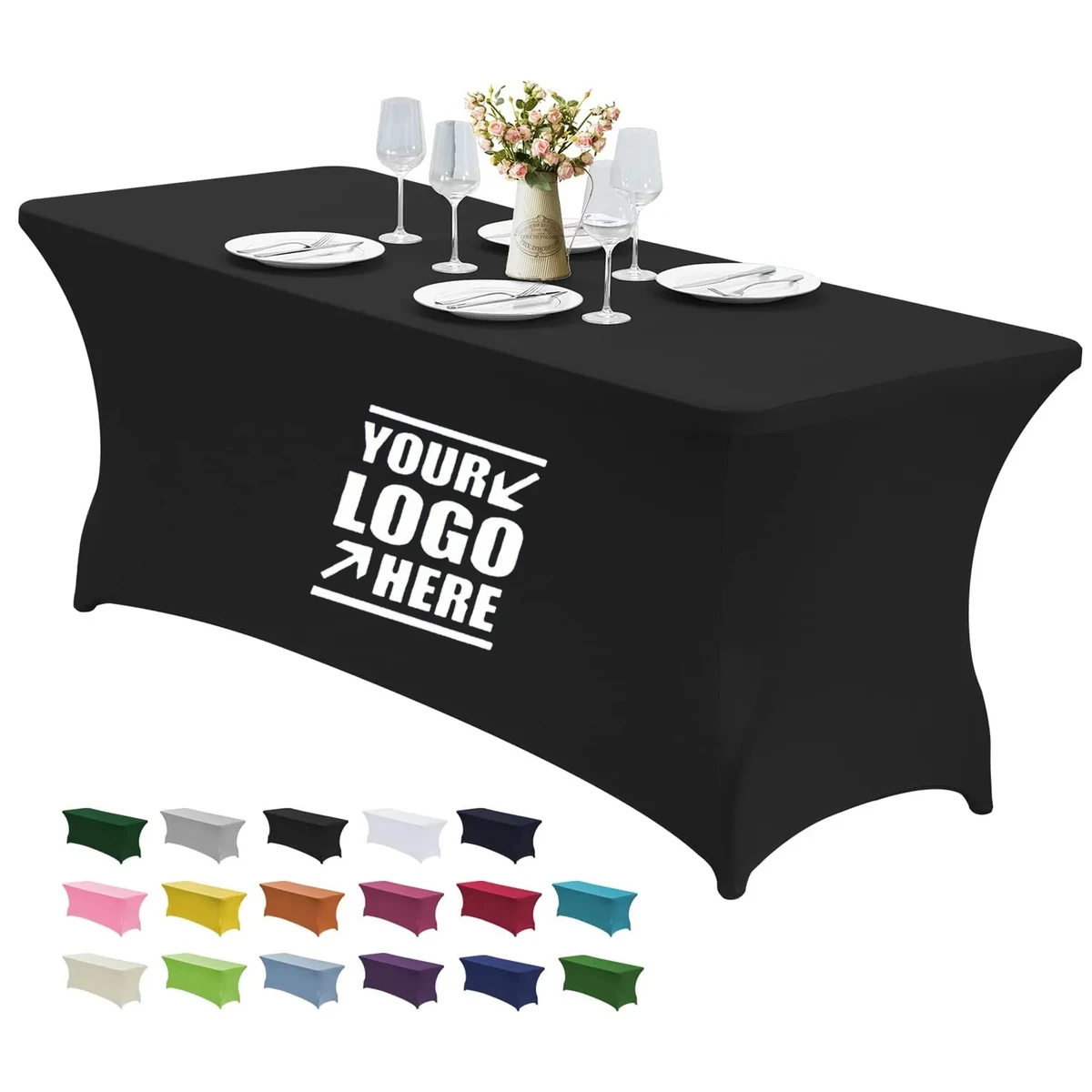 Premium 6FT Rectangular Fitted Stretch Table Cover 1