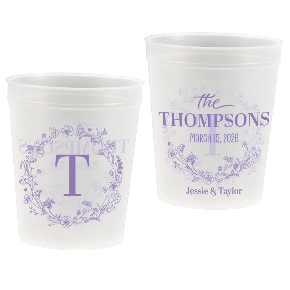 16 oz. Smooth Custom Wedding Cup 1