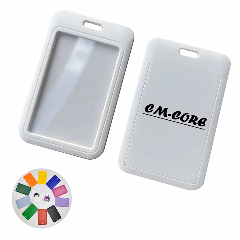 Sliding ID Badge Holder Hard Plastic Work Sleeve