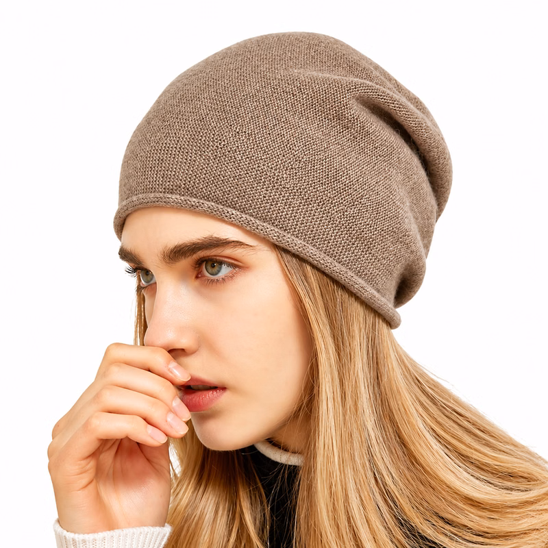 Cashmere Knit Beanie Hat