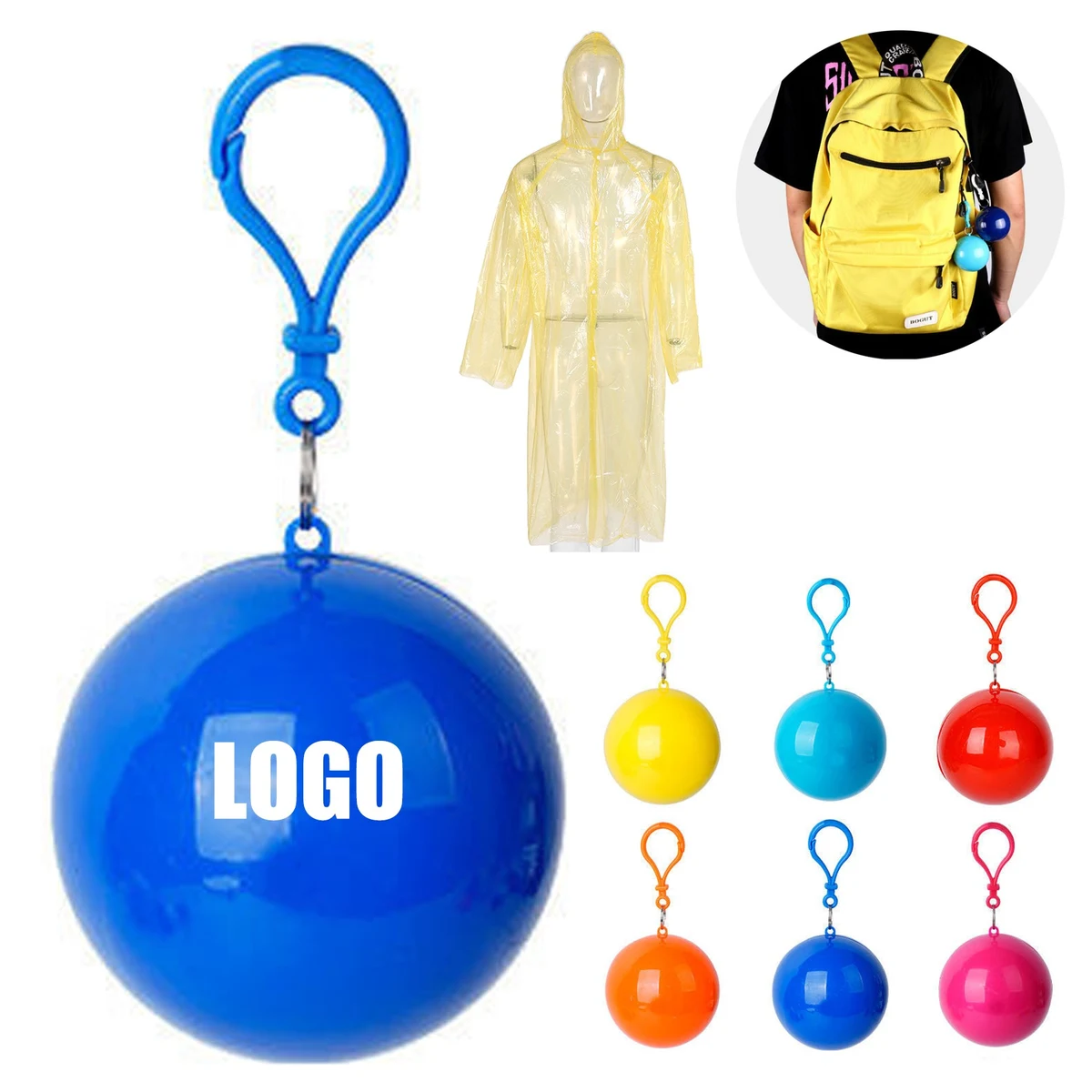 Portable Disposable Raincoat With Keychain 1