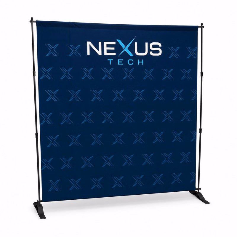 24 Hr Express - 8' Exhibitor Expanding Display Kit, Media Wall, Backdrop with Full Color Graphics