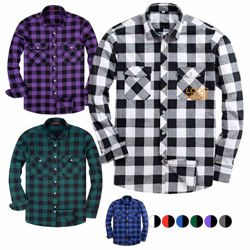 Long Sleeve Plaid Flannel Casual Shirts