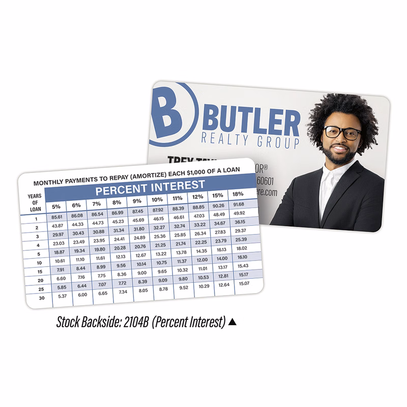 UV-Coated (1S) Plastic Business Card - 3.5x2 (2-Sided) - Round Corners - 10 pt.