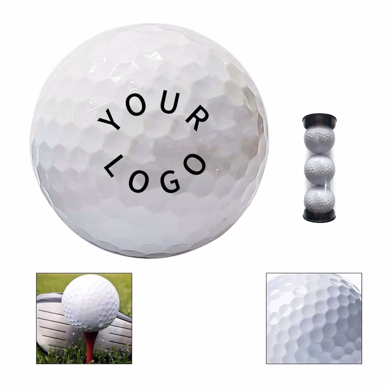 Durable Golf Ball Set of Three in Tube Packaging