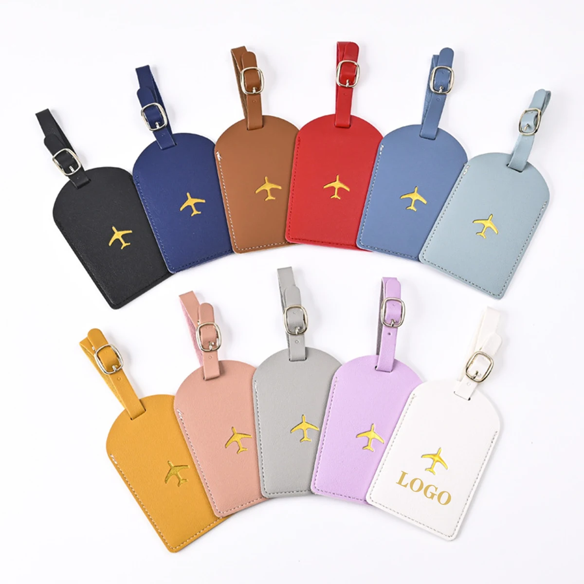 PU Leather Stamping Aircraft Boarding Pass Hanging Tag 1