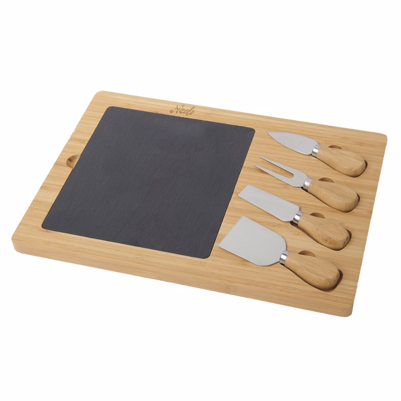 Wooden Cheese Board and Knifie Set