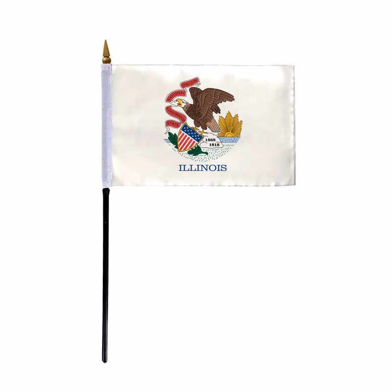 4"x6" & 12"x18'' Illinois ePoly Printed Stick Flags