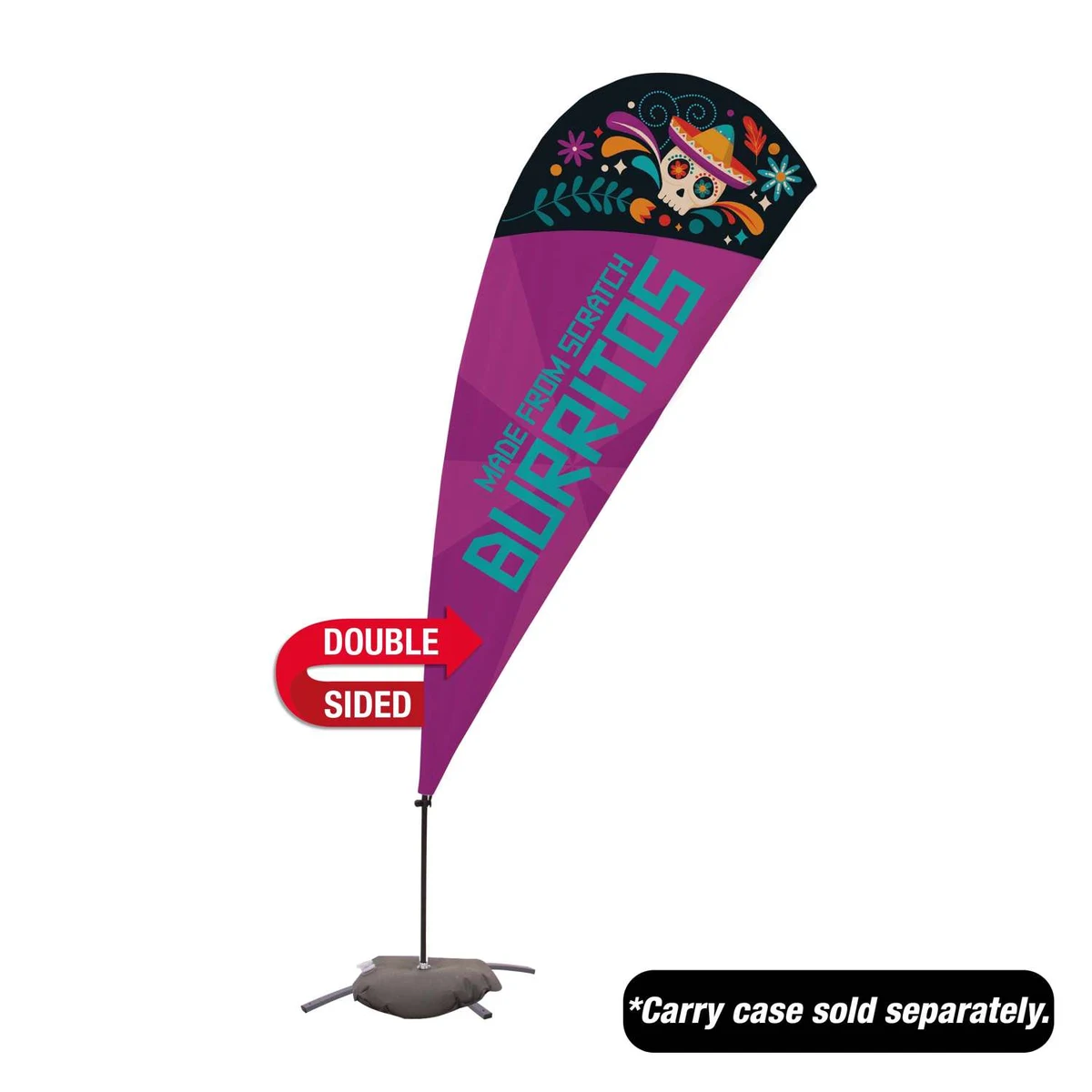9.5' Value Teardrop Sail Sign Kit (Double-Sided with Cross Base) 1