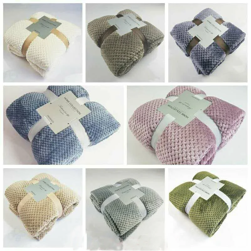 Flannel Pineapple Checked Blanket 1