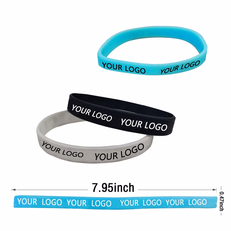 MOQ 20 PCS Personalized Rubber Bracelets