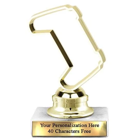 Trophy: 7", 2x3 white marble base, Esports Gold 1