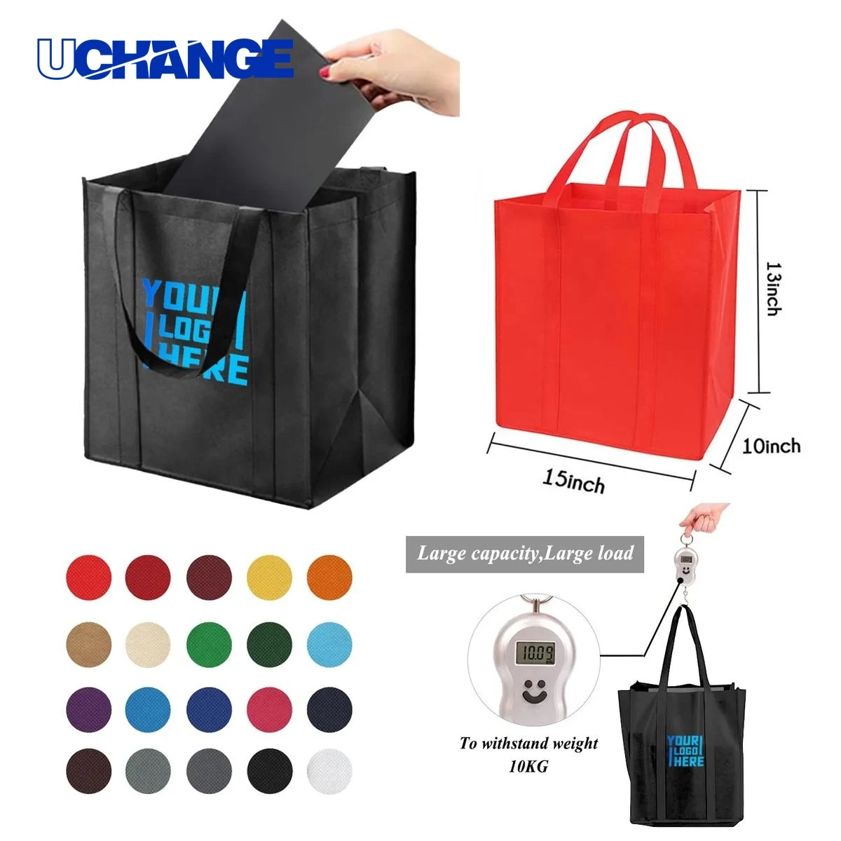 Wide-Side Large Non-Woven Tote Bag 1