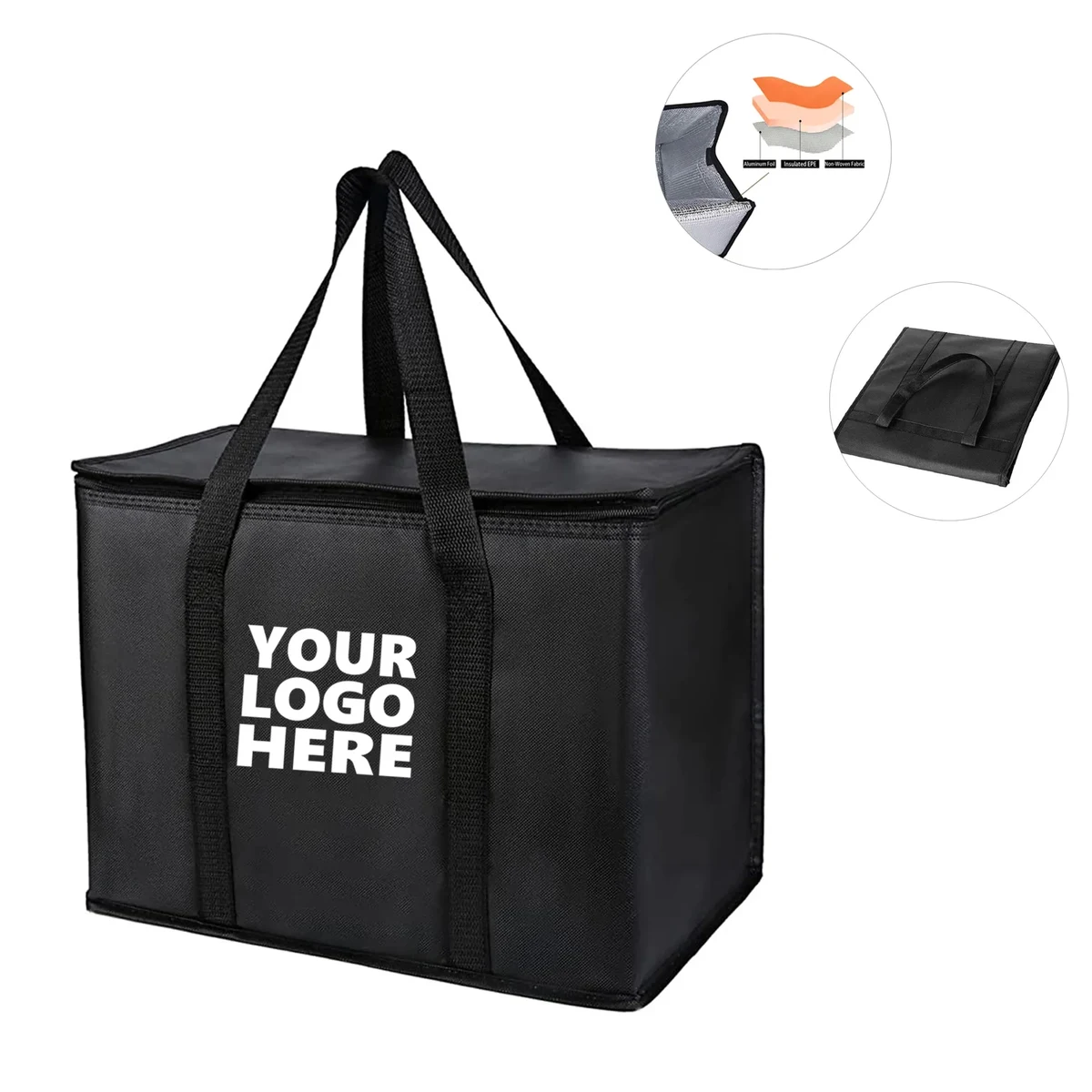 Reusable Cooler Grocery Bag with Hard Bottom Insert 1