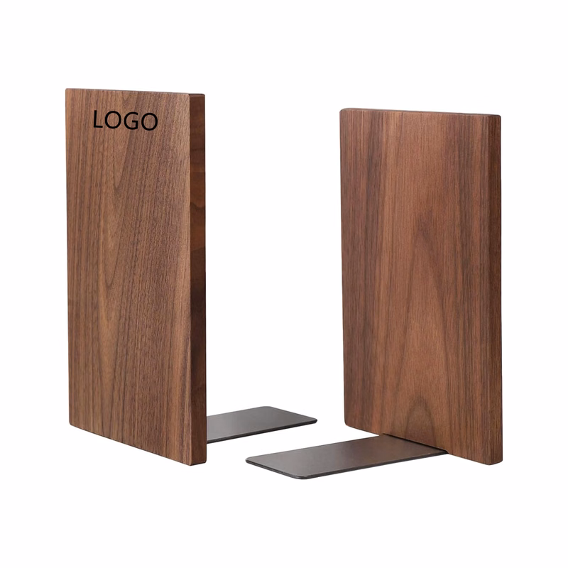 1 Pair Of Wood Walnut Bookends