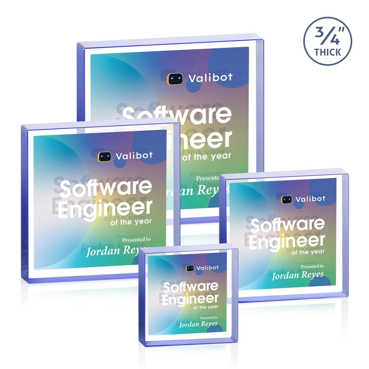 Upton Square VividPrint™ Double Sided Award - Blue 1