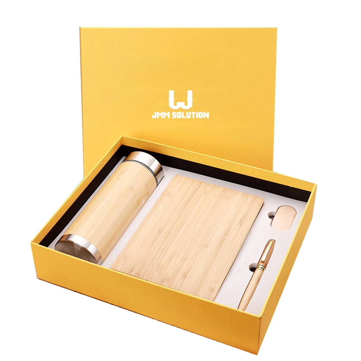 Bamboo water cup stationery notebook set 1