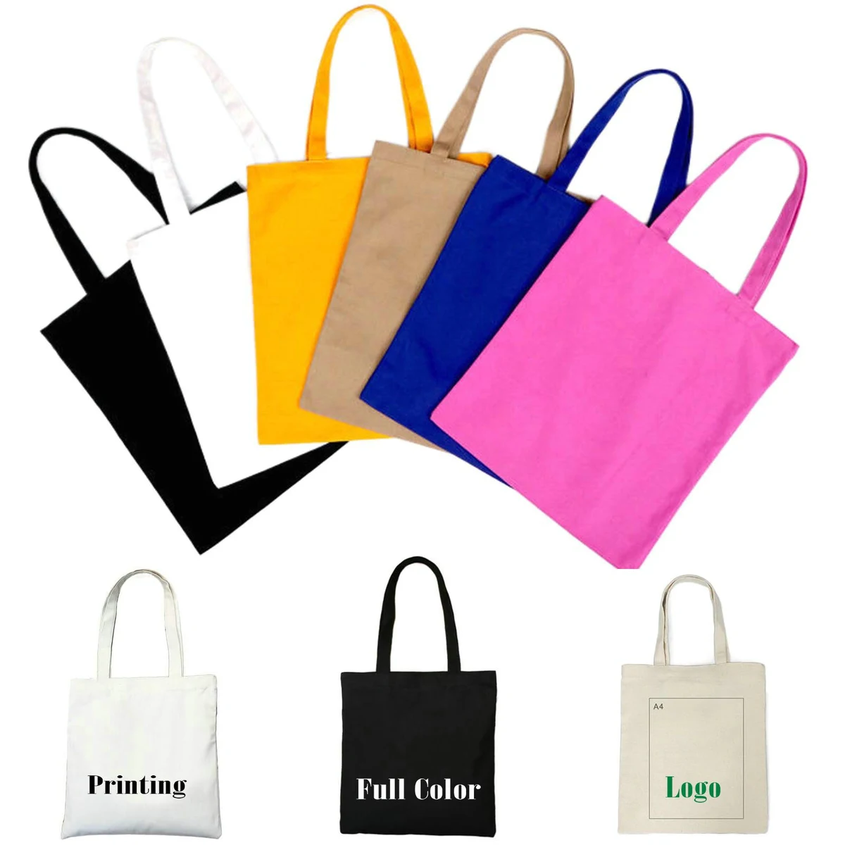 Custom Natural Canvas Tote Bag, custom tote bag with logo imprint 1