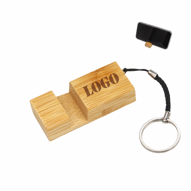 Wooden Keychain Phone Holder Business Gift Customized