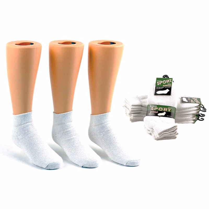 Kids' Ankle Socks - White Size 4-6