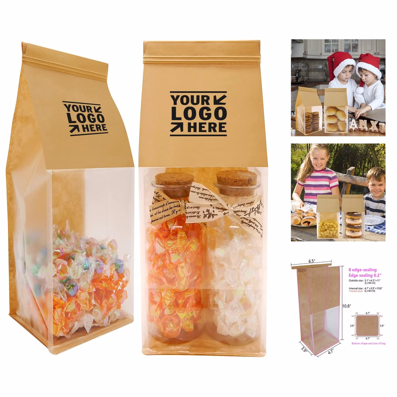 5.1 x 4.3 x 11 Inches Bakery Bag with Window