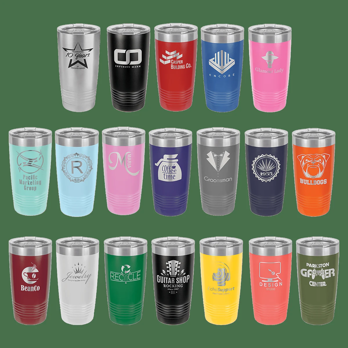 Polar Camel 20 oz. Ringneck Vacuum Insulated Tumbler w/Clear Lid 1